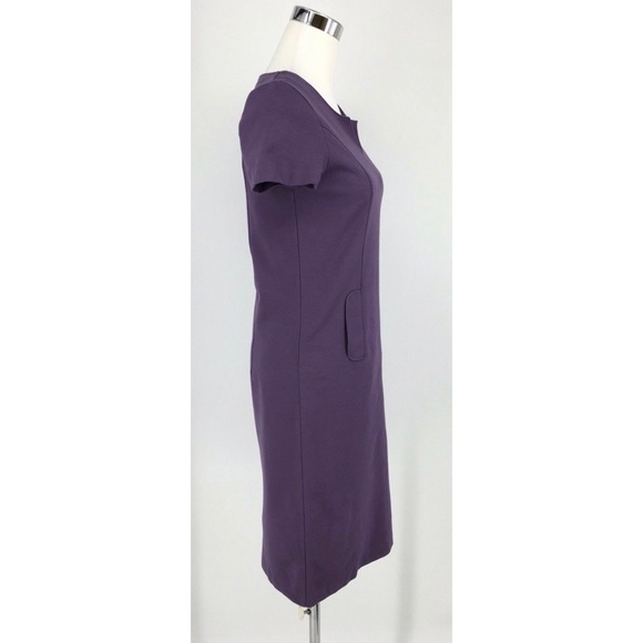 BODEN Women Purple Cotton Cap Sleeve Sheath Dress Size: US-4L - Picture 6 of 8